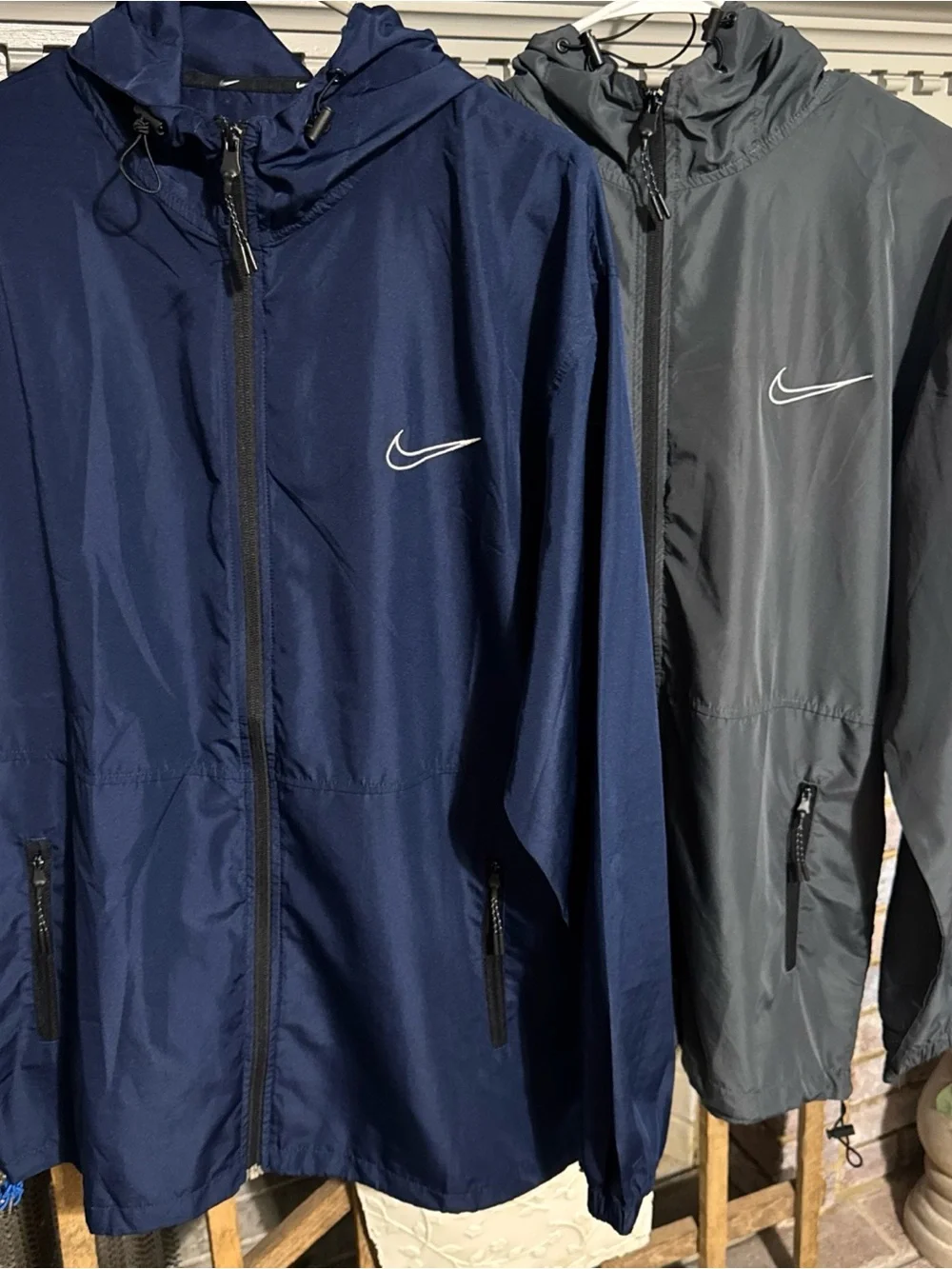 Nike Men’s Black and Navy Swoosh Windbreaker Jacket
